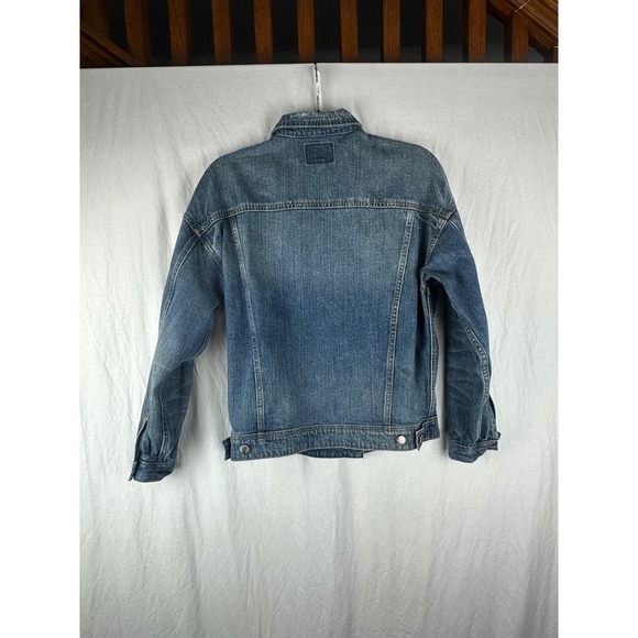 American Eagle Outfitters Womens Denim Jacket‎ Size XS Blue Cotton Distressed - Picture 6 of 11